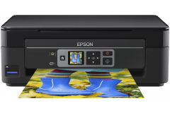 Epson Expression Home XP-352 printer, front view, paper tray open.