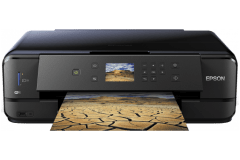 Epson Expression Premium XP-900 printer, front view, paper tray open.
