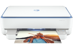 HP ENVY 6010e printer, front view, paper tray open.