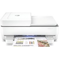 HP ENVY Pro 6430e printer, front view, paper tray open.