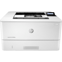 HP LaserJet Pro M404dn printer, front view.
