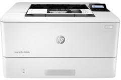 HP LaserJet Pro M404dn printer, front view.