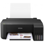 Epson EcoTank ET-1110 printer, front view, paper tray open.