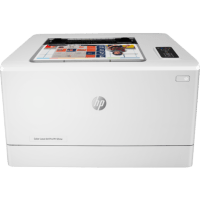 HP Color LaserJet Pro M155nw printer, front view, paper tray open.