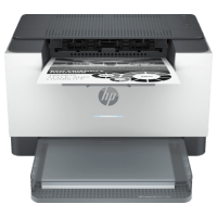 HP Laserjet M211dw printer, front view, paper tray open.