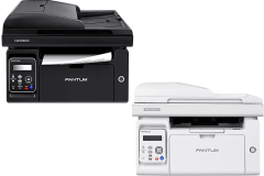 Pantum M6558NW printer, front view.