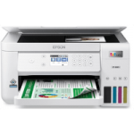 Epson EcoTank ET-3830 printer, front view, paper tray open.