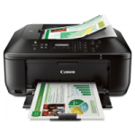 Canon PIXMA MX532 printer, front view, paper tray open.