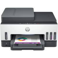 HP Smart Tank 790 printer, front view, paper tray open.