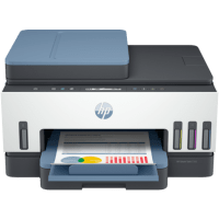 HP Smart Tank 7306 printer, front view, paper tray open.
