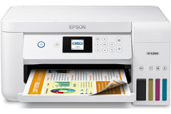 Epson ST-C2100 printer, front view, paper tray open.