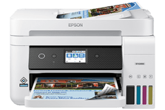 Epson ST-C4100 printer, front view, paper tray open.