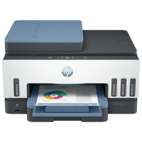 HP Smart Tank 795 printer, front view, paper tray open.