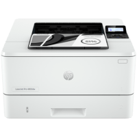 HP LaserJet Pro 4003dw printer, front view, paper tray open.