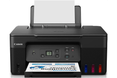 Canon PIXMA G2270 printer, front view, paper tray open.