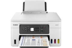 Canon MAXIFY GX3040 printer, front view, paper tray open.