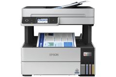 Epson EcoTank L6490  printer, front view, paper tray open.