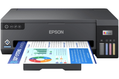Epson ET-14100 printer, front view, paper tray open.