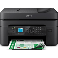 Epson Workforce WF-2930 printer, front view, paper tray open.