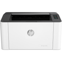 HP Laser 107WR printer, front view.
