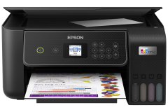 Epson EcoTank ET-2870 printer, front view, paper tray open.