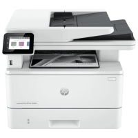 HP LaserJet Pro MFP 4104fdn printer, front view.