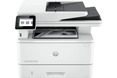 HP LaserJet Pro MFP 4104fdn printer, front view.