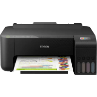 Epson EcoTank ET-1810 printer, front view, paper tray open.