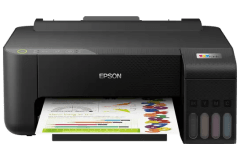 Epson EcoTank ET-1810 printer, front view, paper tray open.