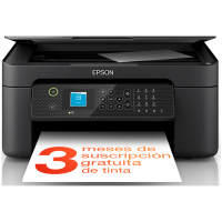 Epson WorkForce WF-2910 printer, front view, paper tray open.